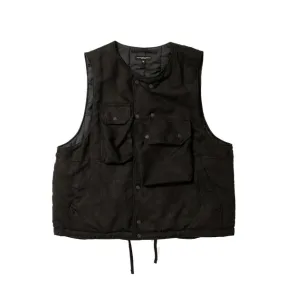 Polyester Light Weight Fake Suede Vest - Black