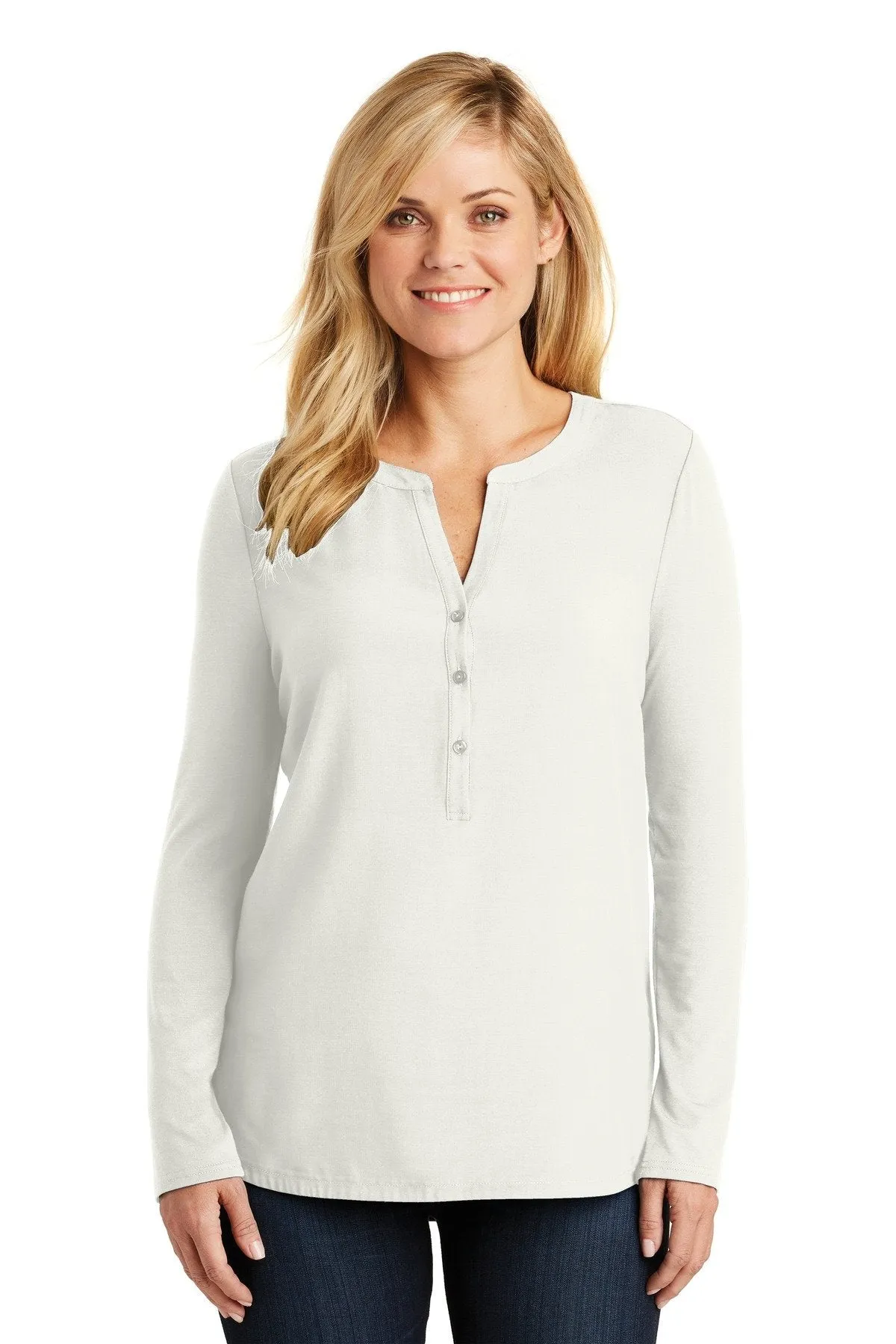 Port Authority Ladies Concept Henley Tunic LK5432 Ivory Chiffon