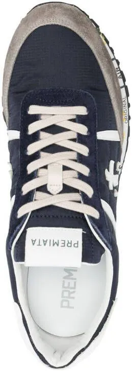 Premiata Sean panelled leather sneakers Blue