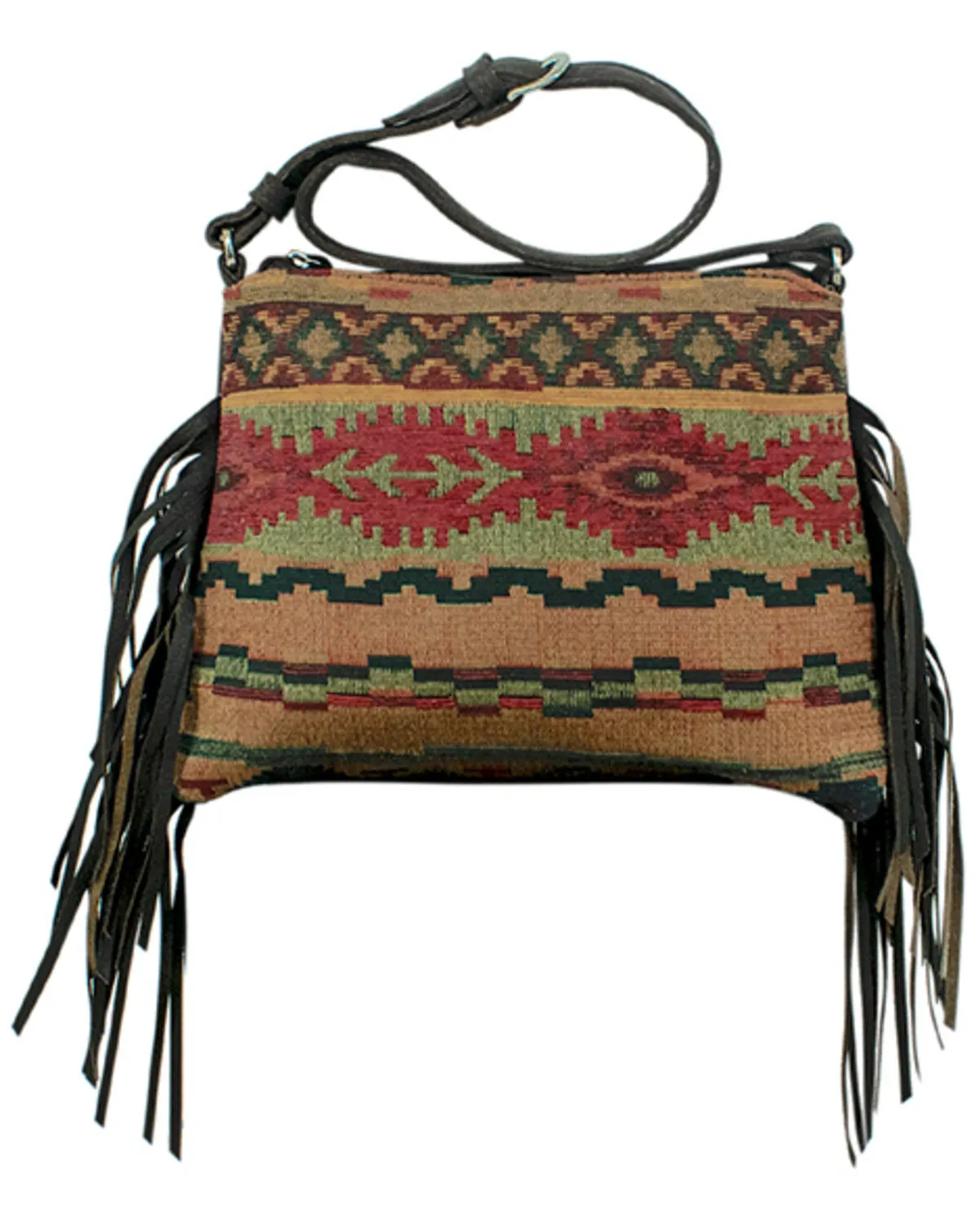 Product Name:  American West Women's Southwestern Tapestry Fringe Shoulder Bag