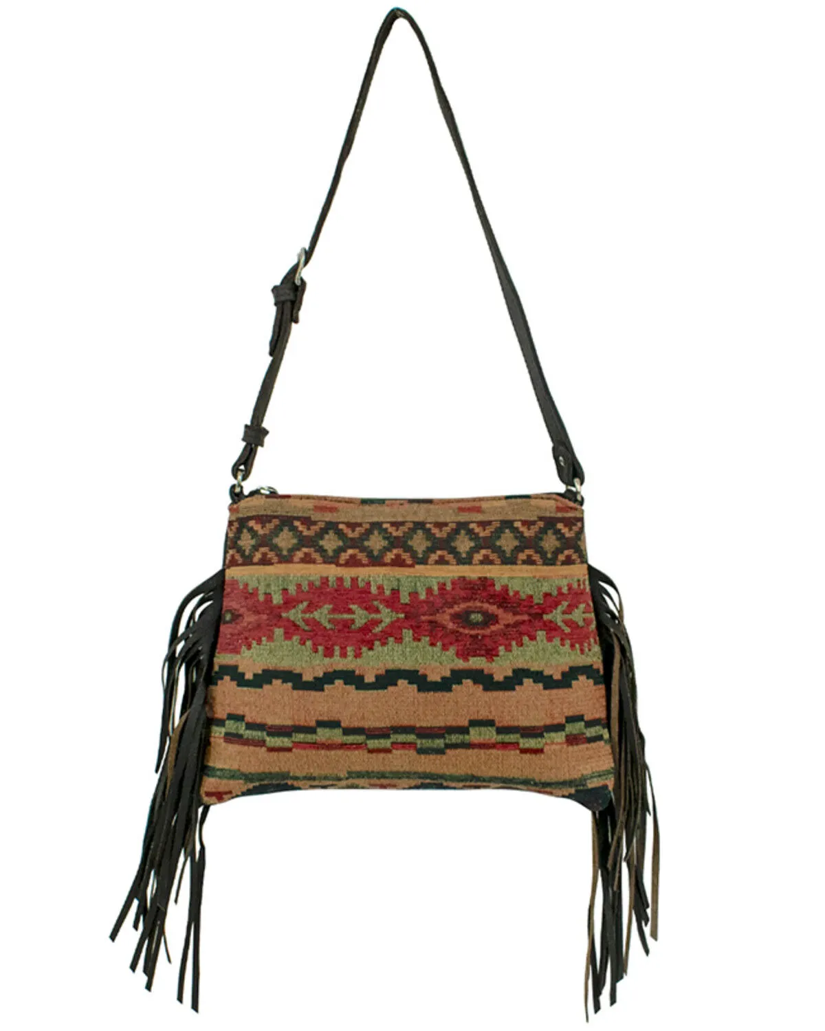 Product Name:  American West Women's Southwestern Tapestry Fringe Shoulder Bag