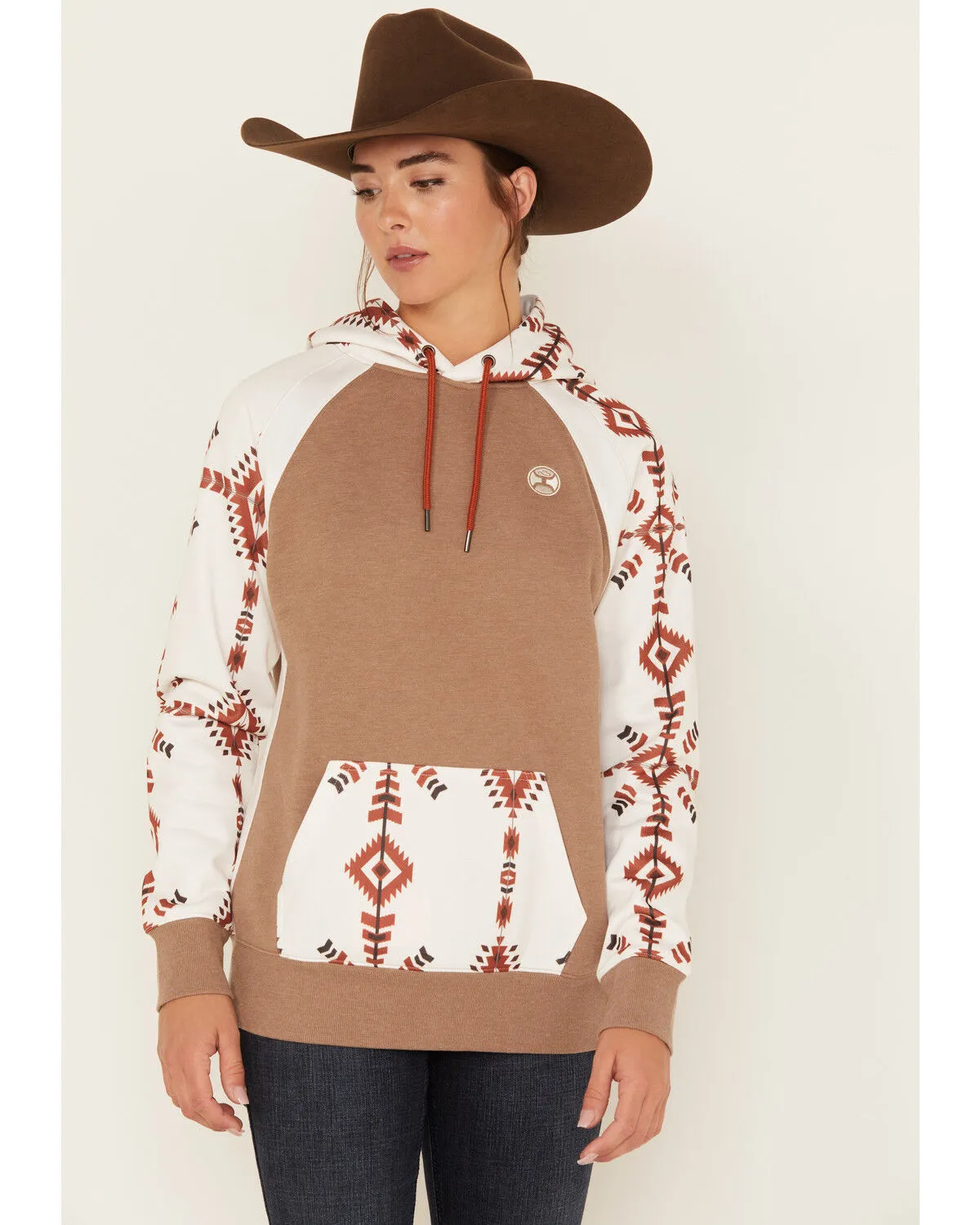 Product Name:  Hooey Women's Southwestern Print Contrast Hoodie