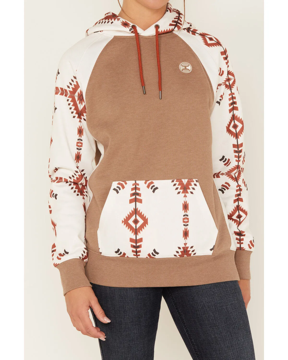 Product Name:  Hooey Women's Southwestern Print Contrast Hoodie