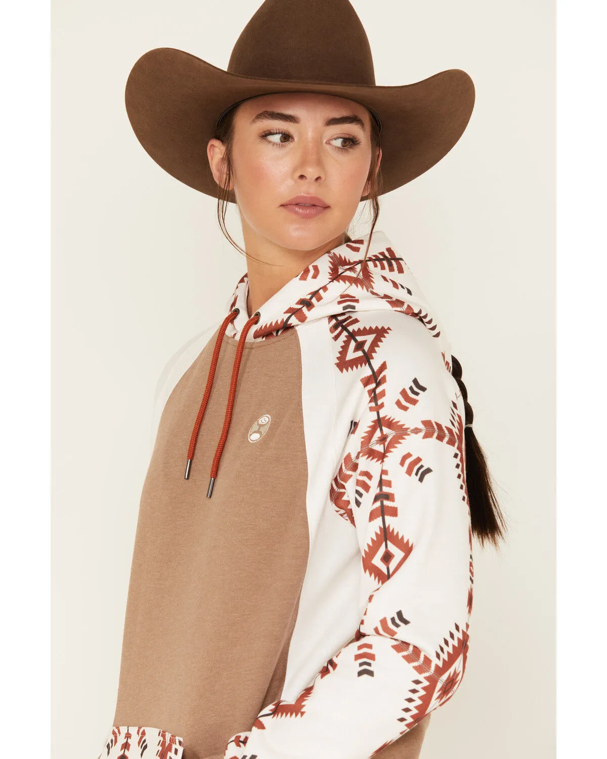 Product Name:  Hooey Women's Southwestern Print Contrast Hoodie