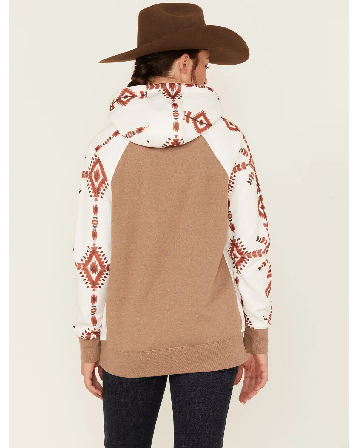 Product Name:  Hooey Women's Southwestern Print Contrast Hoodie