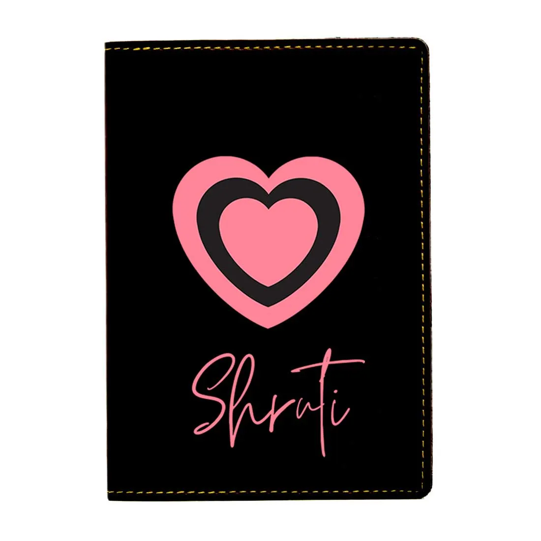 Pu Leather Personalized Passport Cover and Luggage Tag - Heart