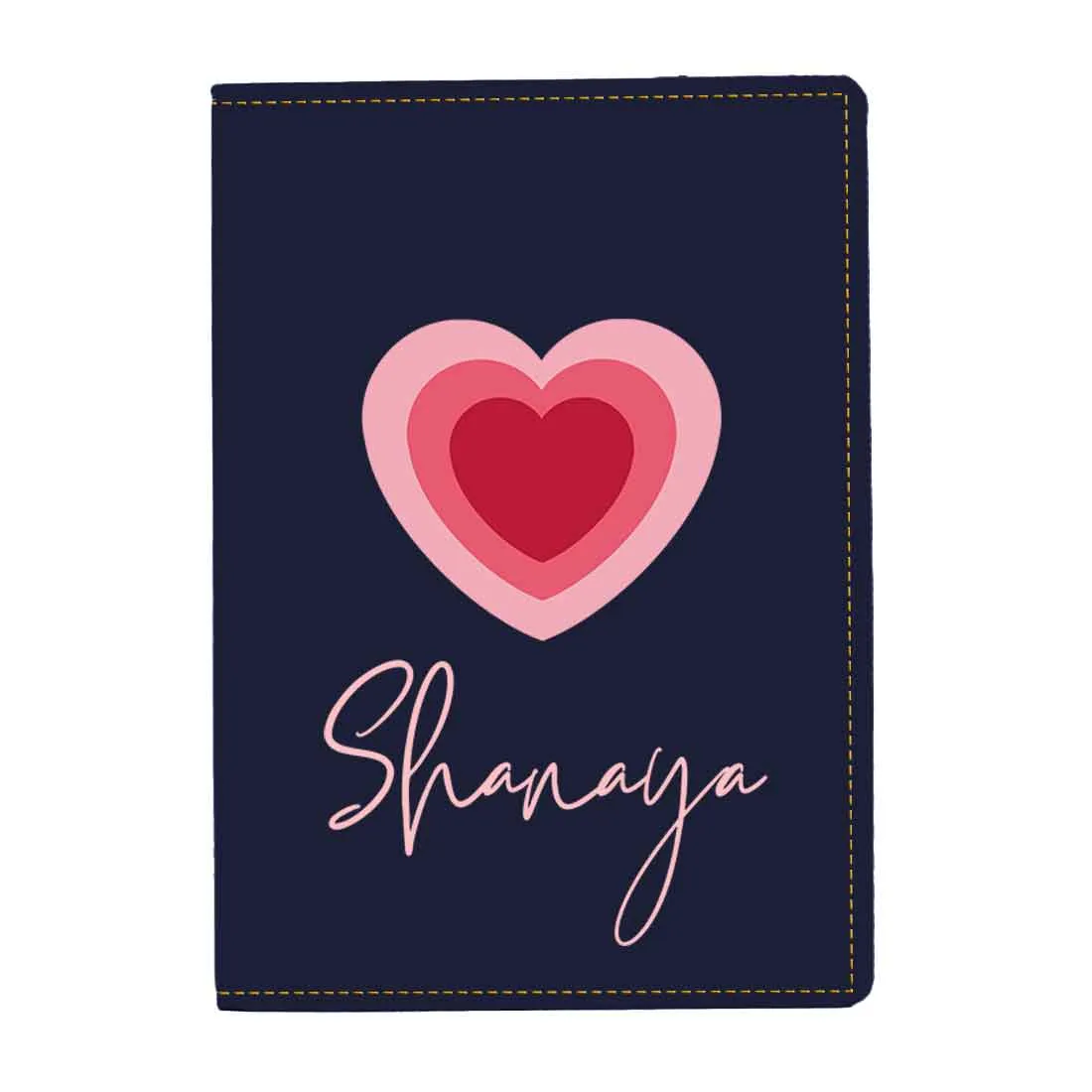 Pu Leather Personalized Passport Cover and Luggage Tag - Heart