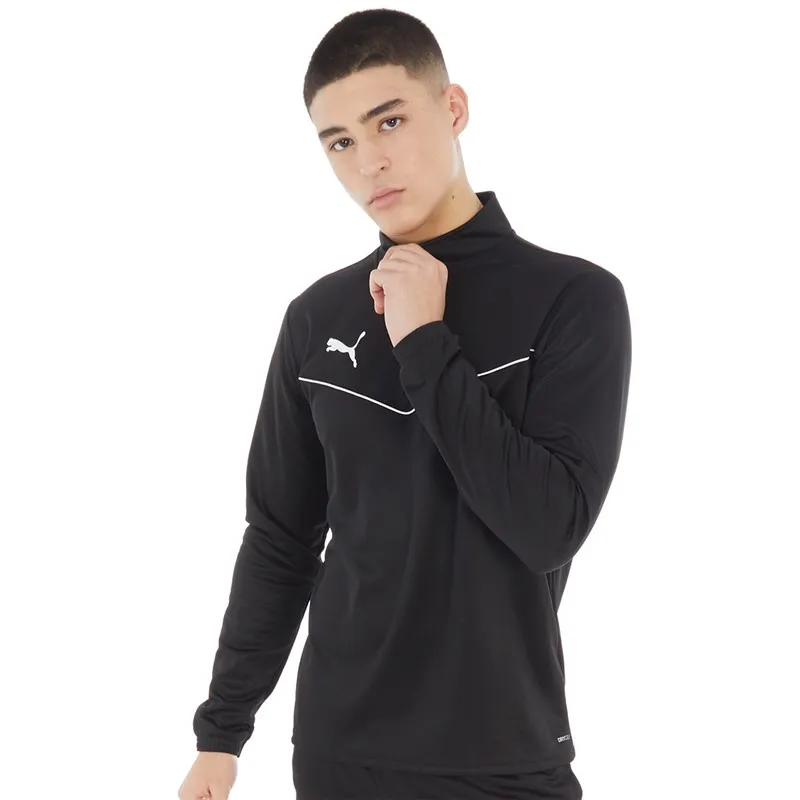 Puma Mens teamRISE Training 1/4 Zip Top Puma Black/Puma White