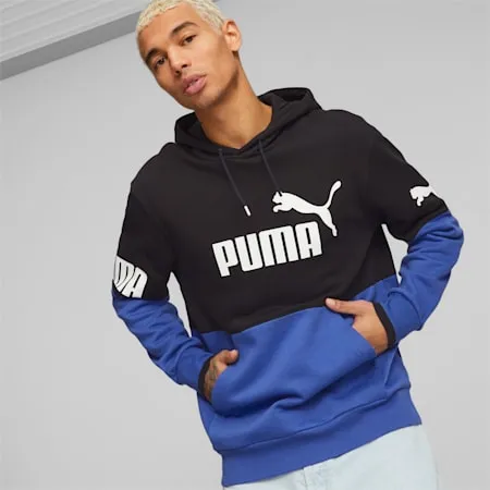 PUMA POWER Men's Colourblock Hoodie | Royal Sapphire | PUMA Sustainable Fashion | PUMA 