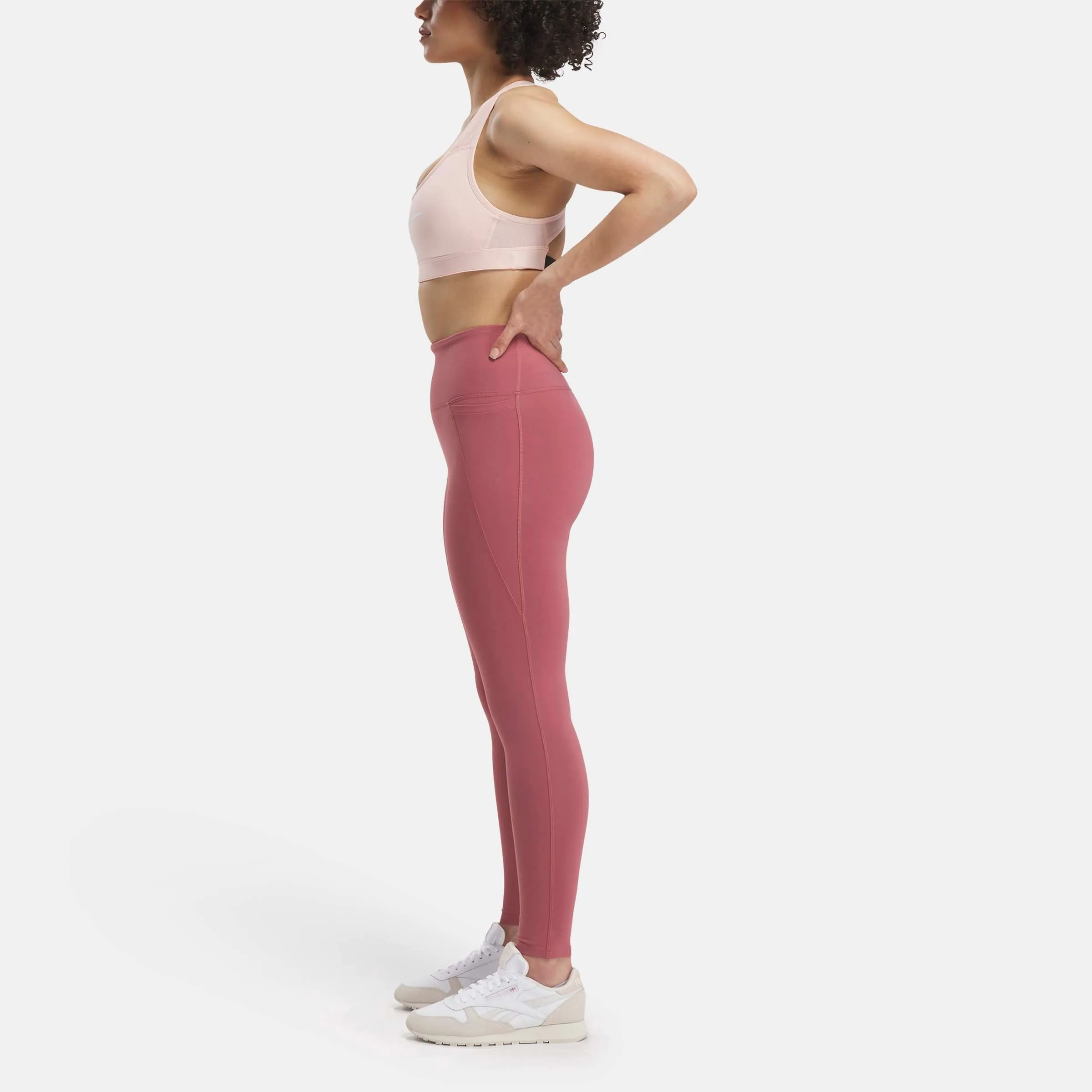 Reebok Lux Vector Racer Sports Bra Possibly Pink