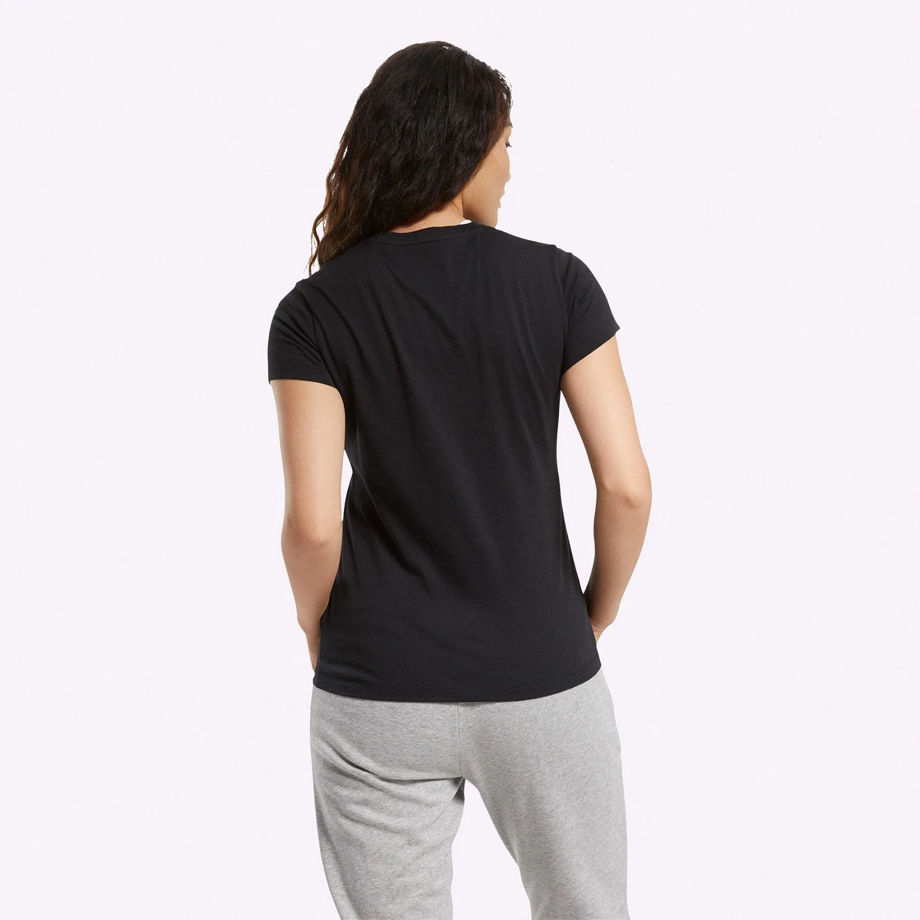 Reebok - Women's Training Essentials Stacked Logo Tee - BLACK