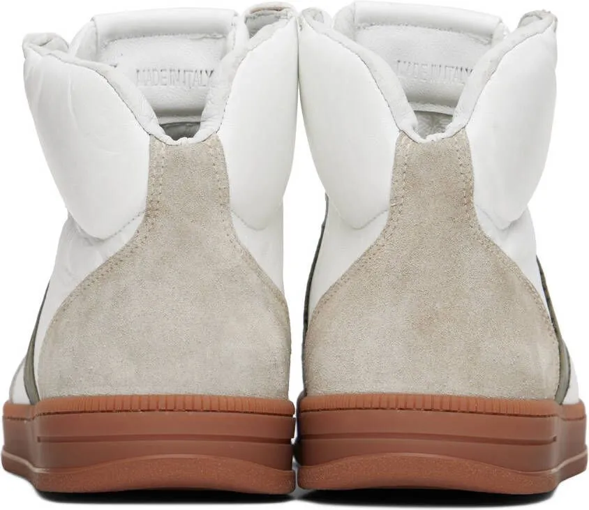 Rhude White & Gray Paneled Sneakers