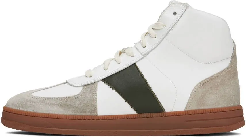 Rhude White & Gray Paneled Sneakers