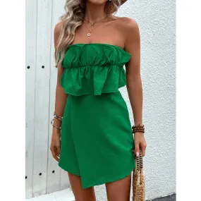 Ruffled Tube Romper