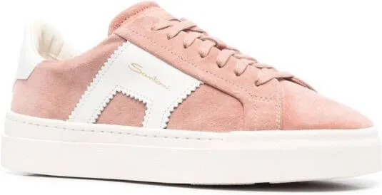 Santoni panelled low-top sneakers Pink