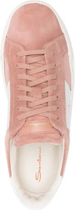 Santoni panelled low-top sneakers Pink