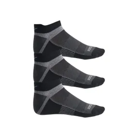 SAUCONY INFERNO ULTRALIGHT NO SHOW TAB SOCKS 3 PACK BLACK/GREY