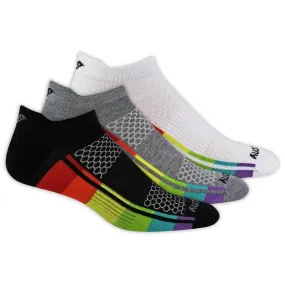 SAUCONY INFERNO ULTRALIGHT NO SHOW TAB SOCKS 3 PACK RAINBOW