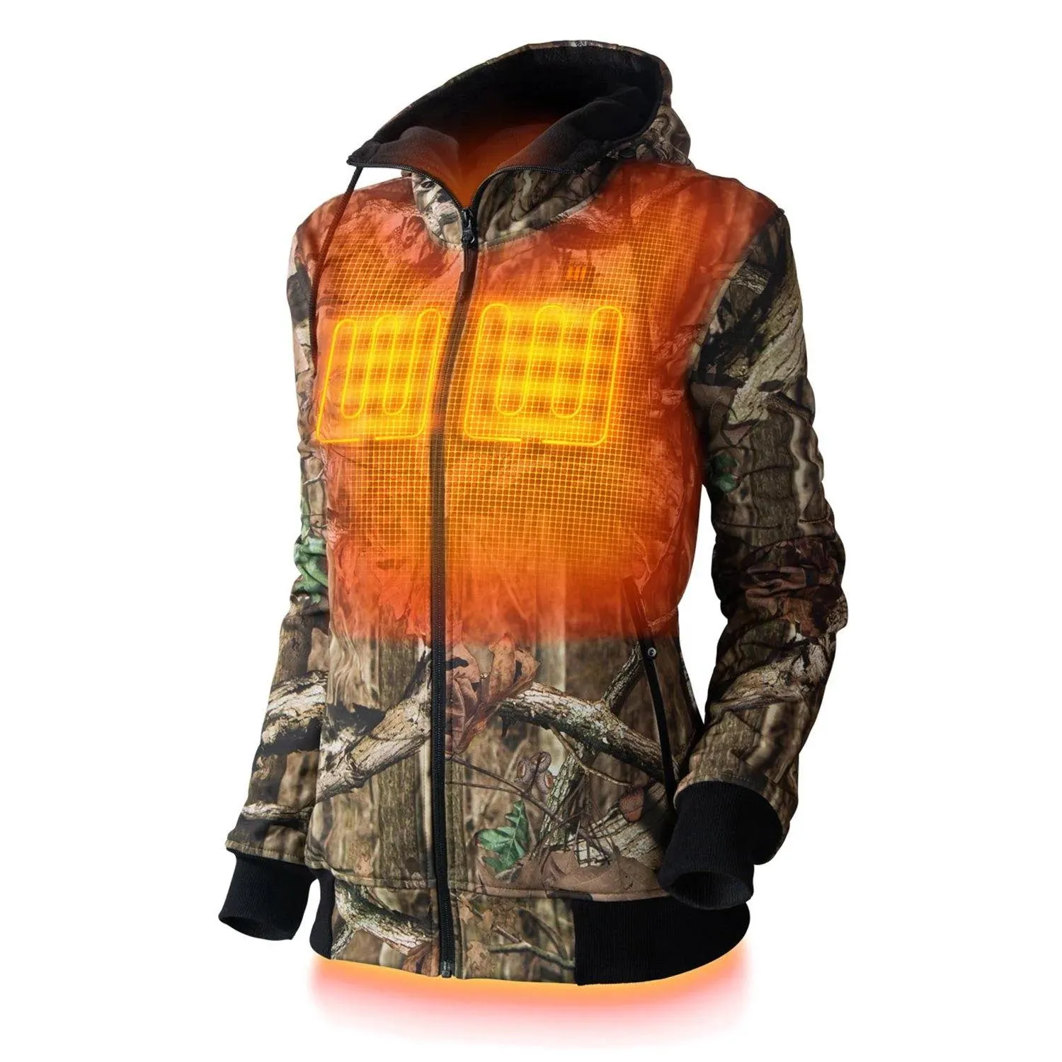 Shadow Womens Heated Hoodie, Mossy Oak Country DNA Camo