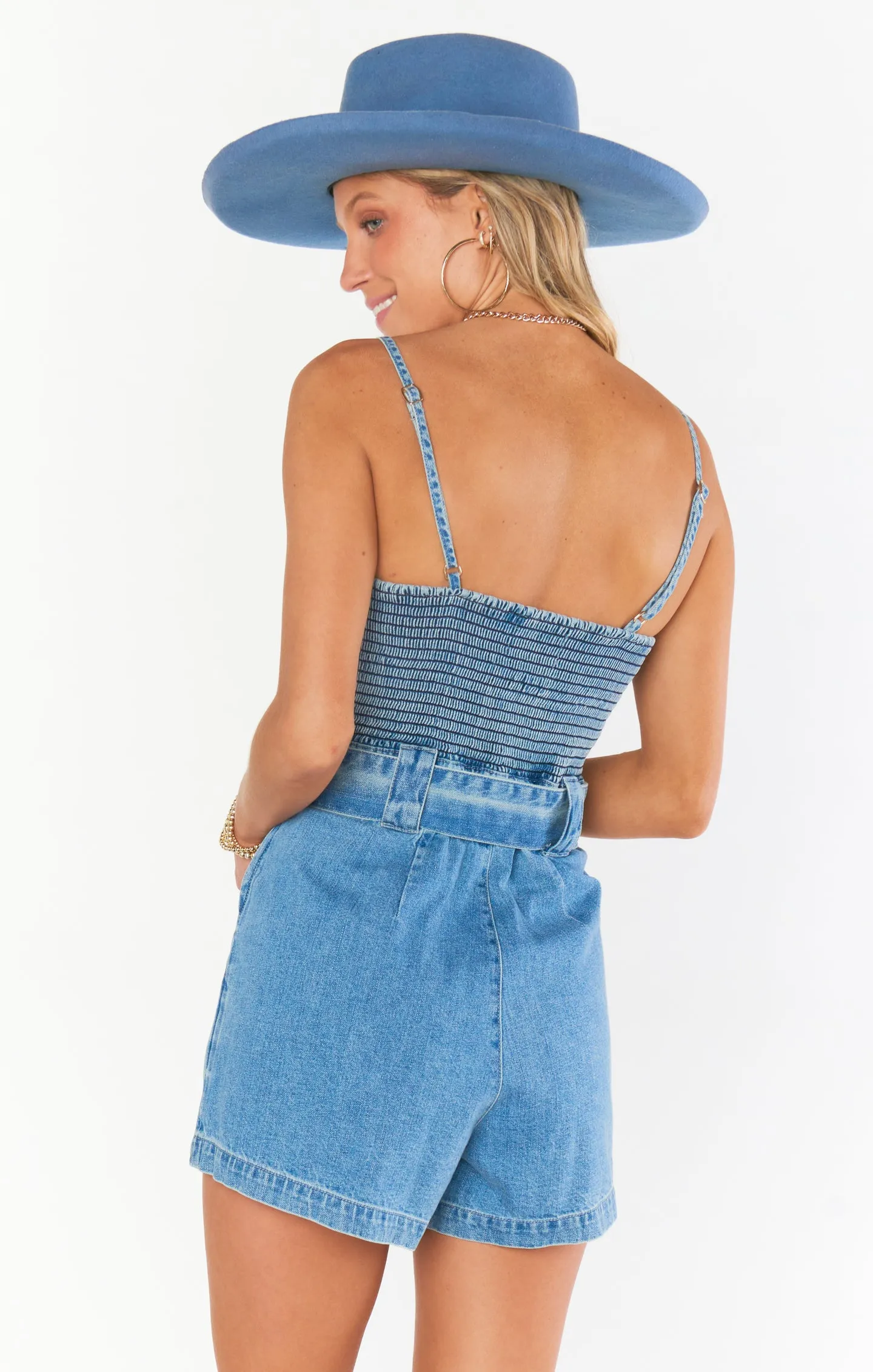 Sloane Romper ~ Dusk Blue