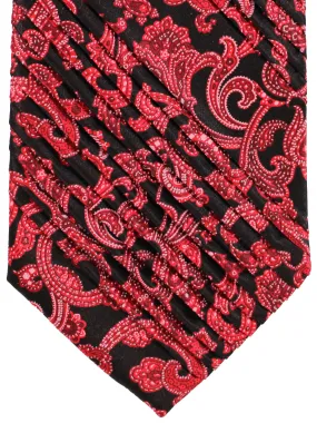 Stefano Ricci Tie Black Pink Ornamental - Pleated Silk Necktie SALE