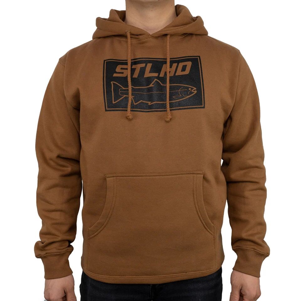 STLHD Men's Yuba River Premium Hoodie in Saddle Brown