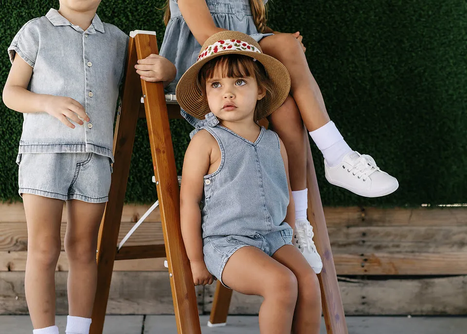 STONEWASH GIRLS ROMPER