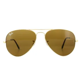 Sunglasses | Aviator Gold Brown Sunglasses | Ray-Ban