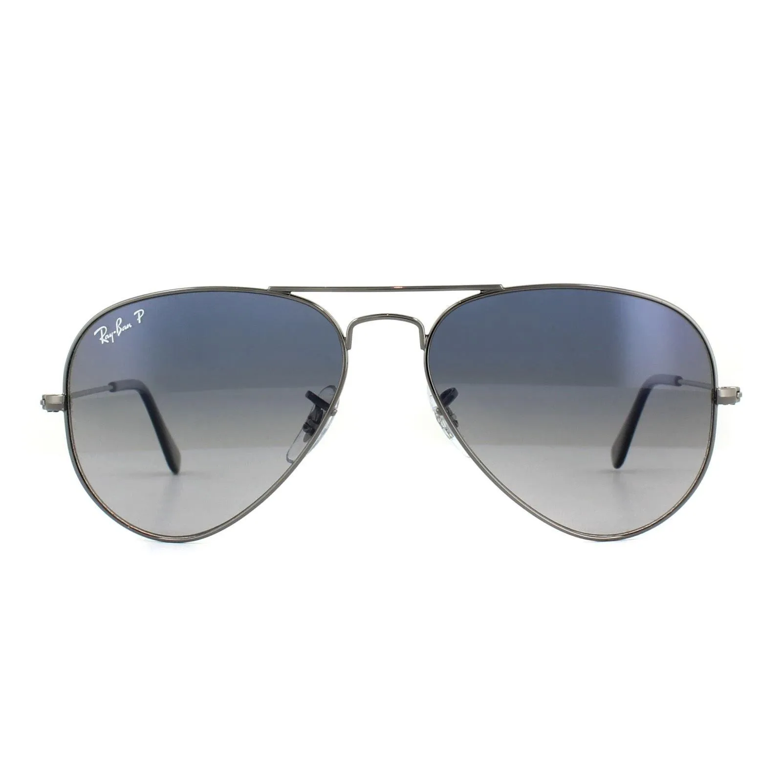 Sunglasses | Aviator Gunmetal Polarized Blue Gradient Grey Sunglasses | Ray-Ban