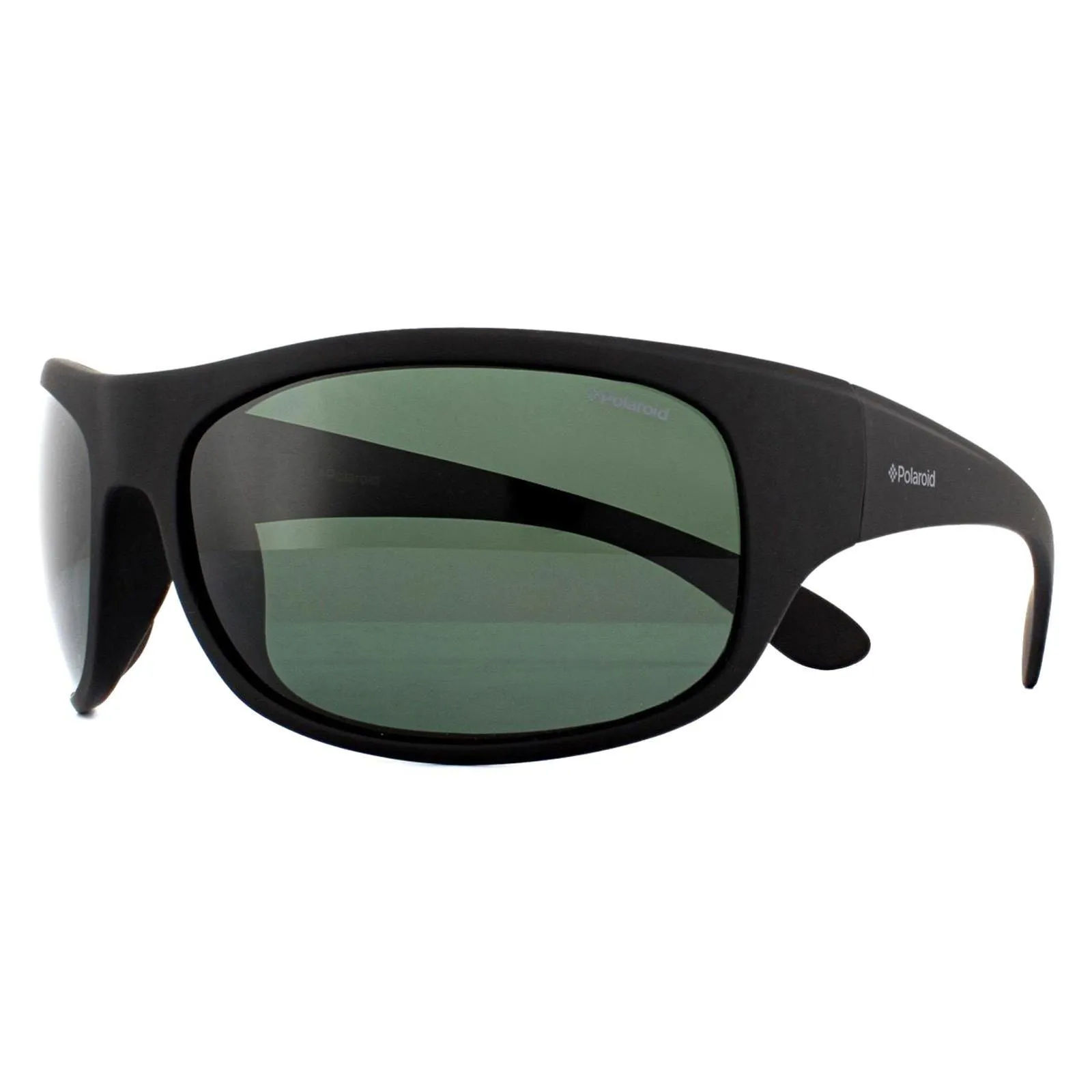 Sunglasses | Sport Wrap Black Green Polarized Sunglasses | Polaroid