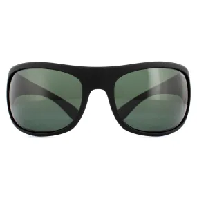 Sunglasses | Sport Wrap Black Green Polarized Sunglasses | Polaroid