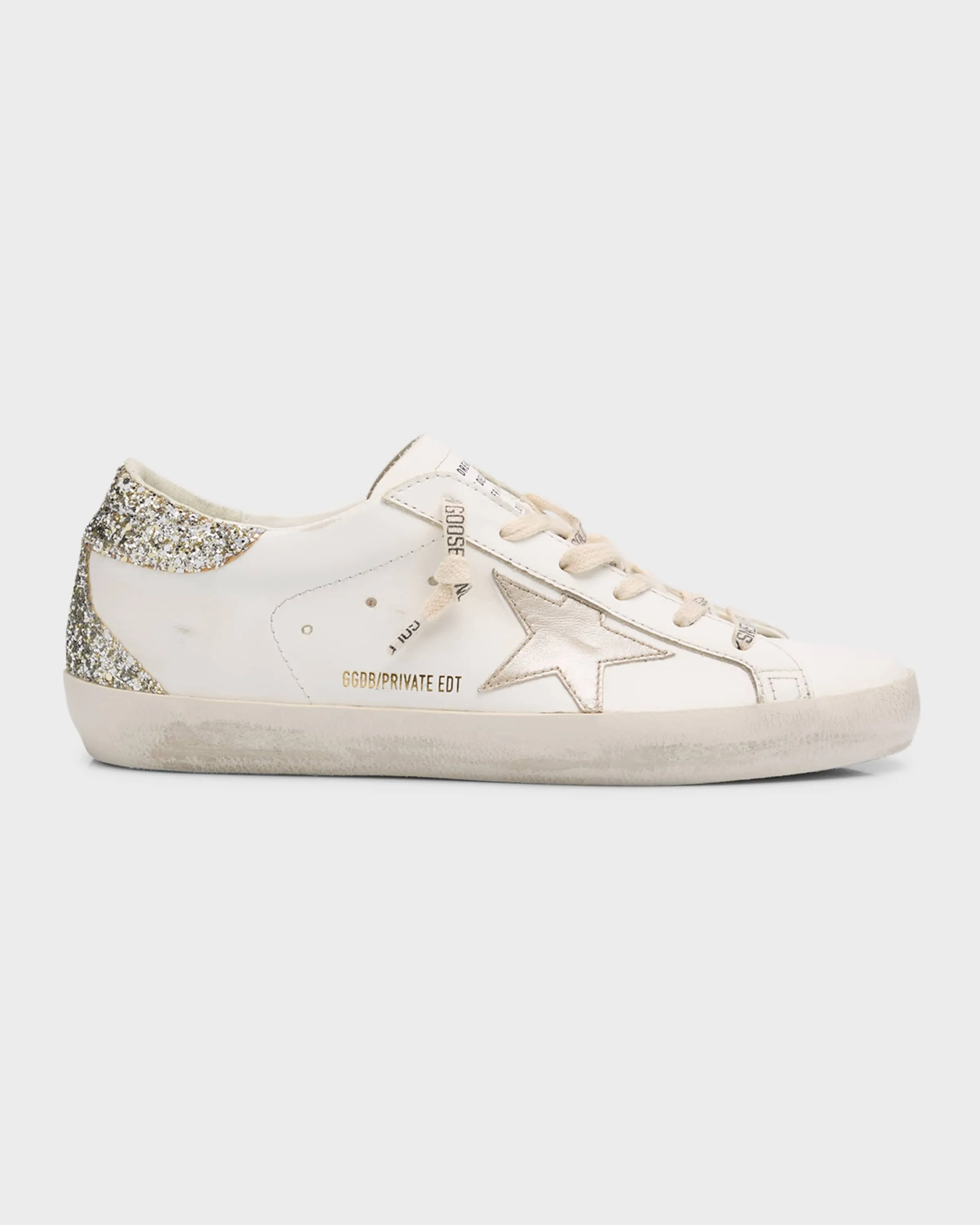 Superstar Glitter Leather Low-Top Sneakers