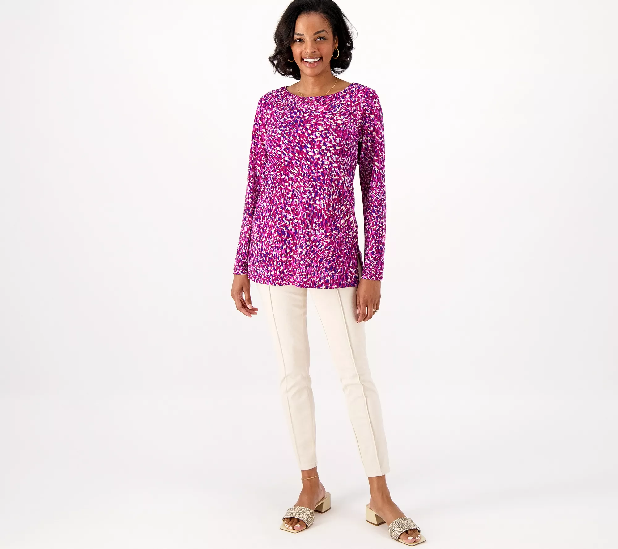 Susan Graver Modern Essentials Petite Liquid Knit Tunic Set