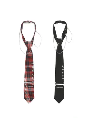 Suzy Red Checkered Chain Ring Necktie