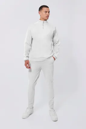 Tall Tricot Funnel Neck Side Panel Tracksuit | boohooMAN UK