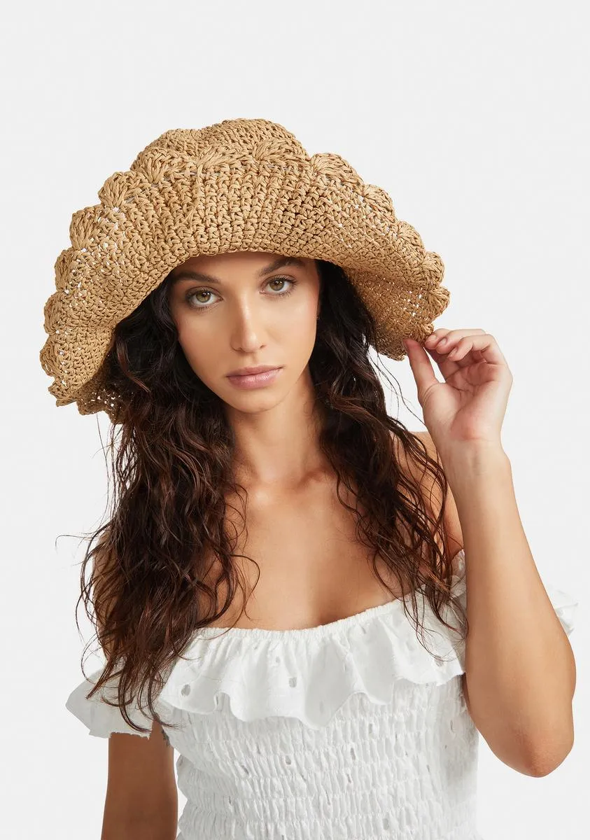 Tan Strawberry Thoughts Sun Hat-