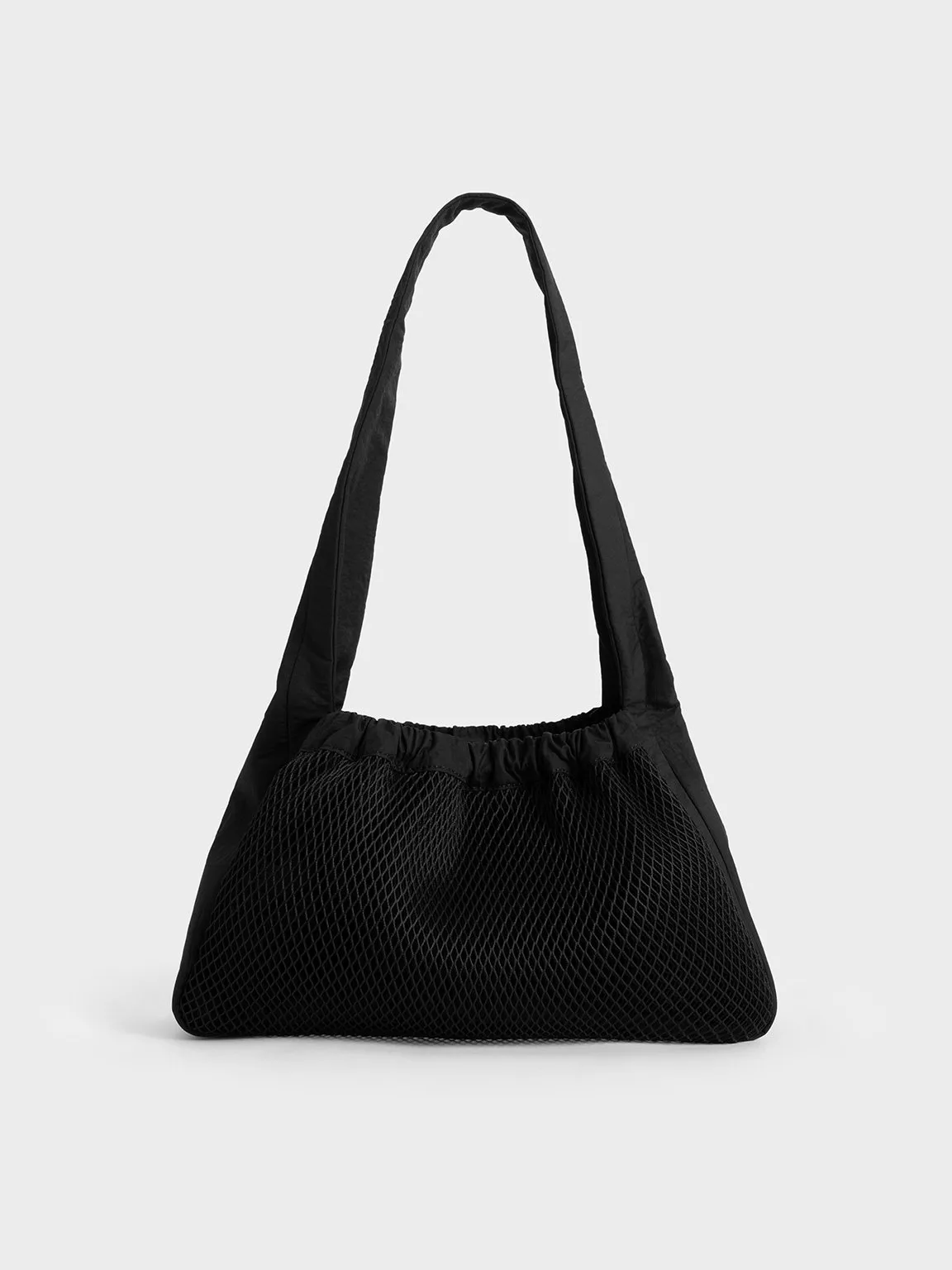 Terra Mesh & Nylon Shoulder Bag - Noir