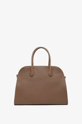 The Row Soft Margaux 12 dark olive leather bag