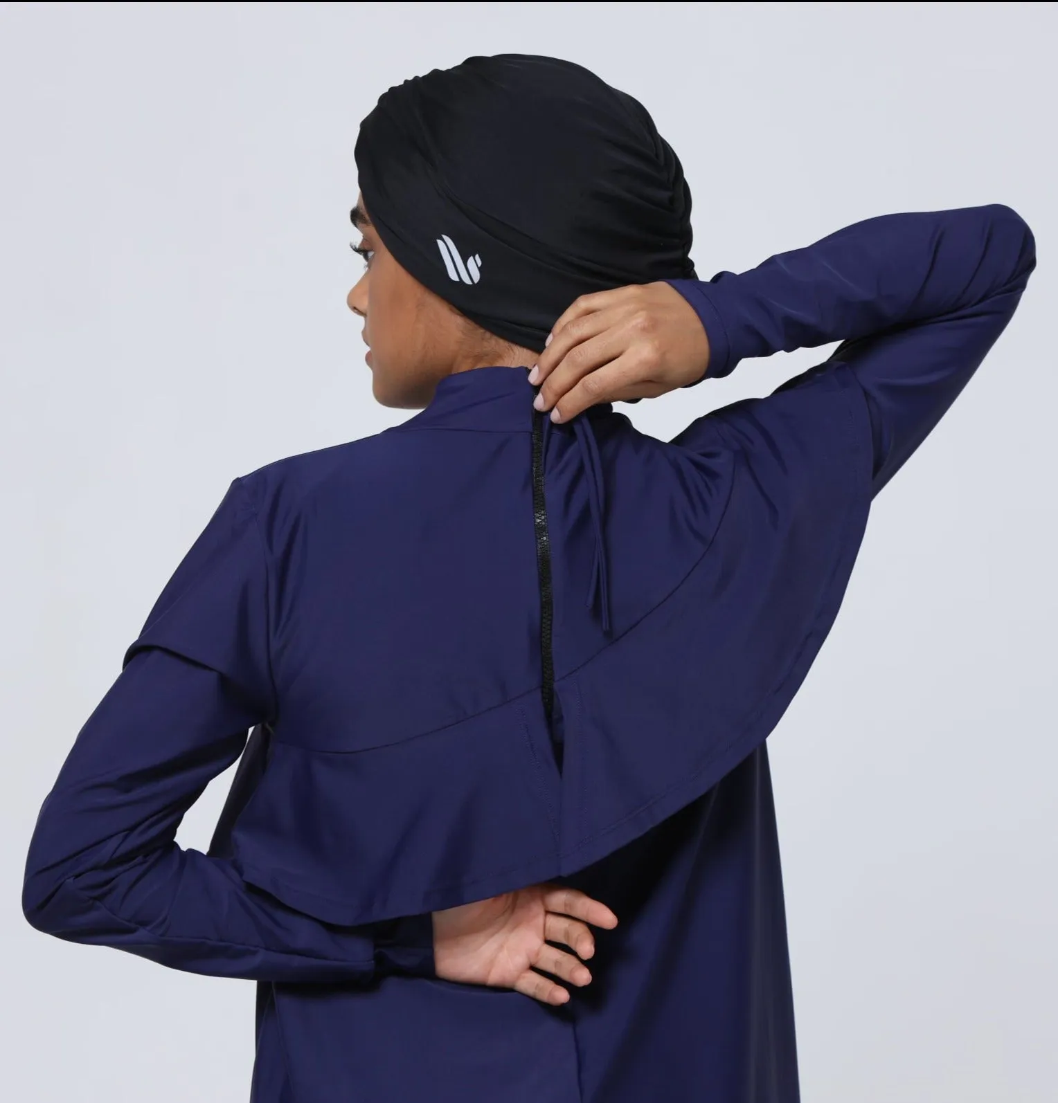 The Ruffle Modest Swim Tunic - Navy