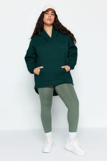 Thick Fleece Inside Oversize Knitted Sweatshirt