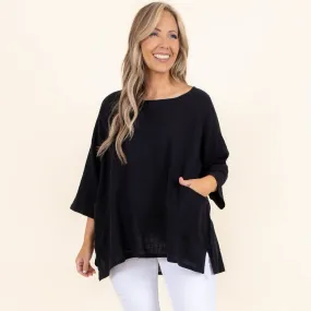 Thinking It Through Tunic, Black