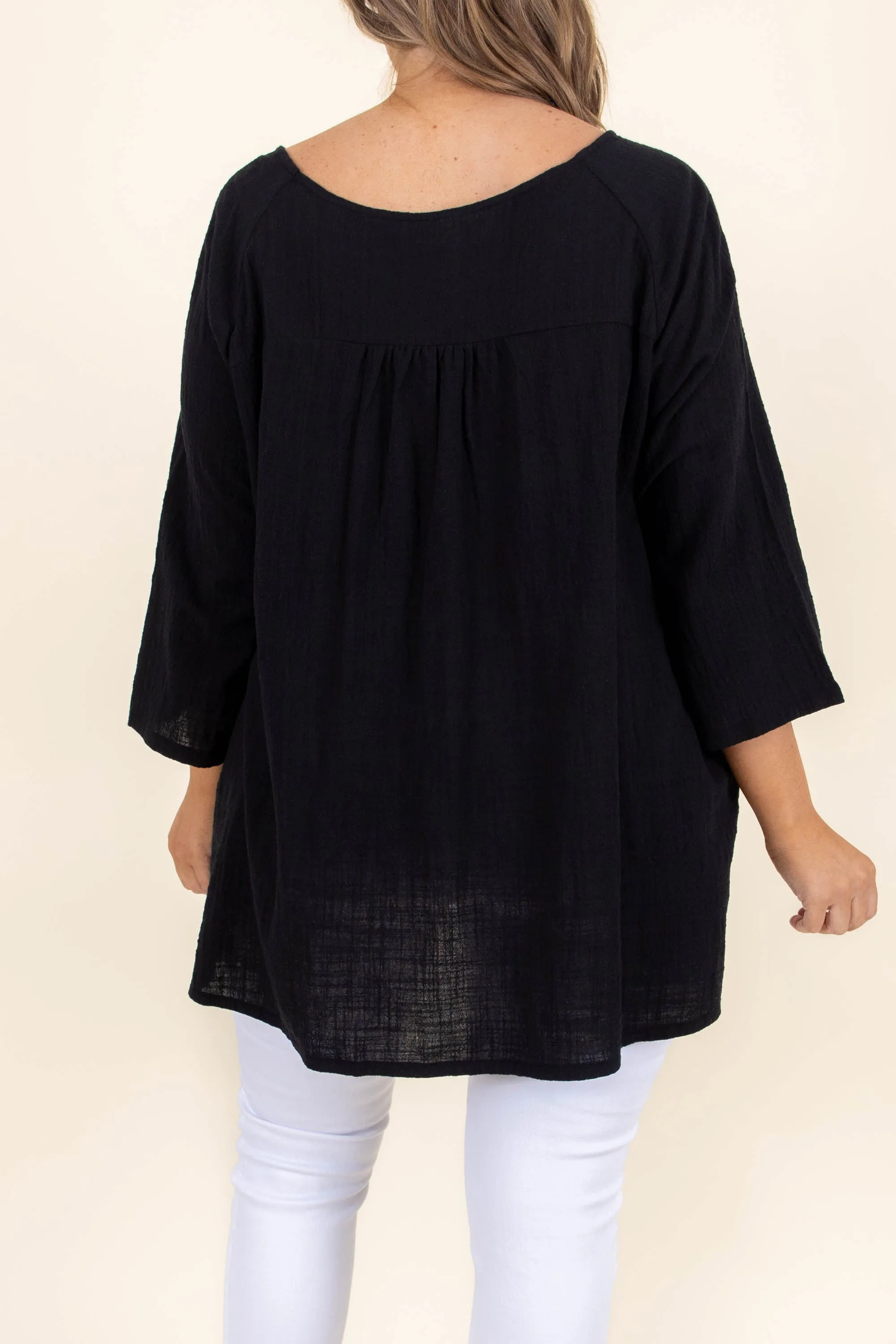 Thinking It Through Tunic, Black