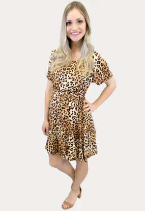 Tie Front Leopard Maternity Dress