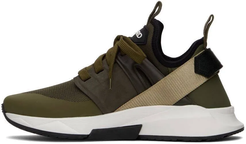 TOM FORD Khaki Jago Low-Top Sneakers