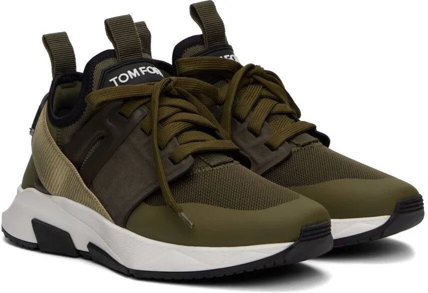 TOM FORD Khaki Jago Low-Top Sneakers