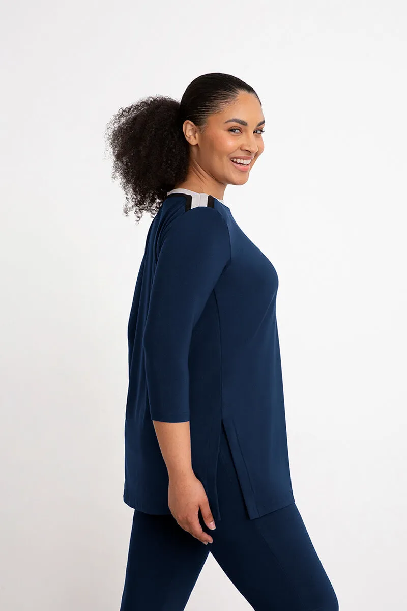 Underline Boat Neck Tunic | Denim