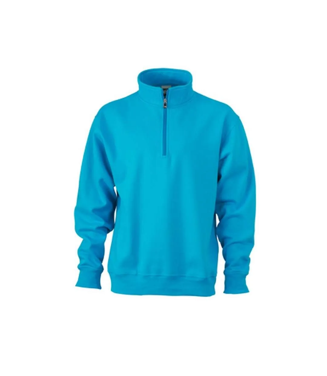 Unisex workwear half zip sweatshirt turquoise James and Nicholson