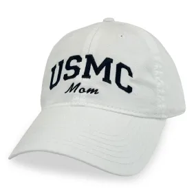 USMC Mom Relaxed Twill Hat (White/Black)