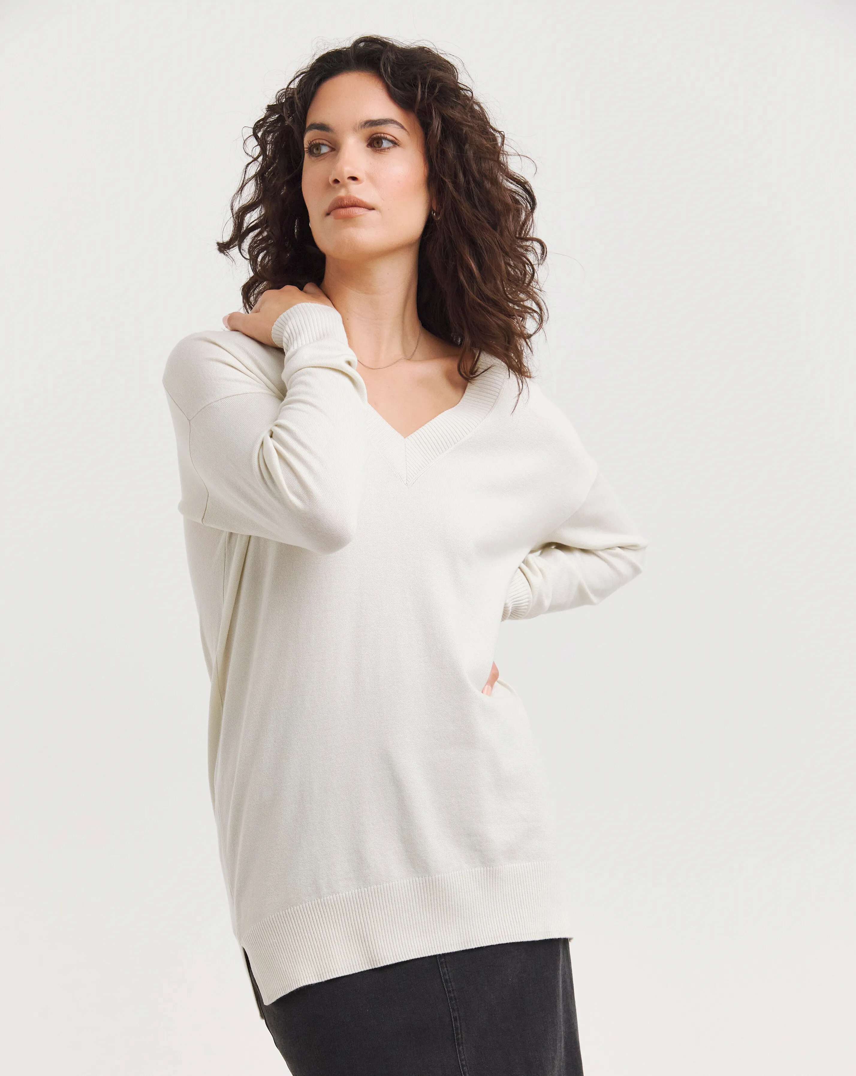 V Neck Slouch Tunic