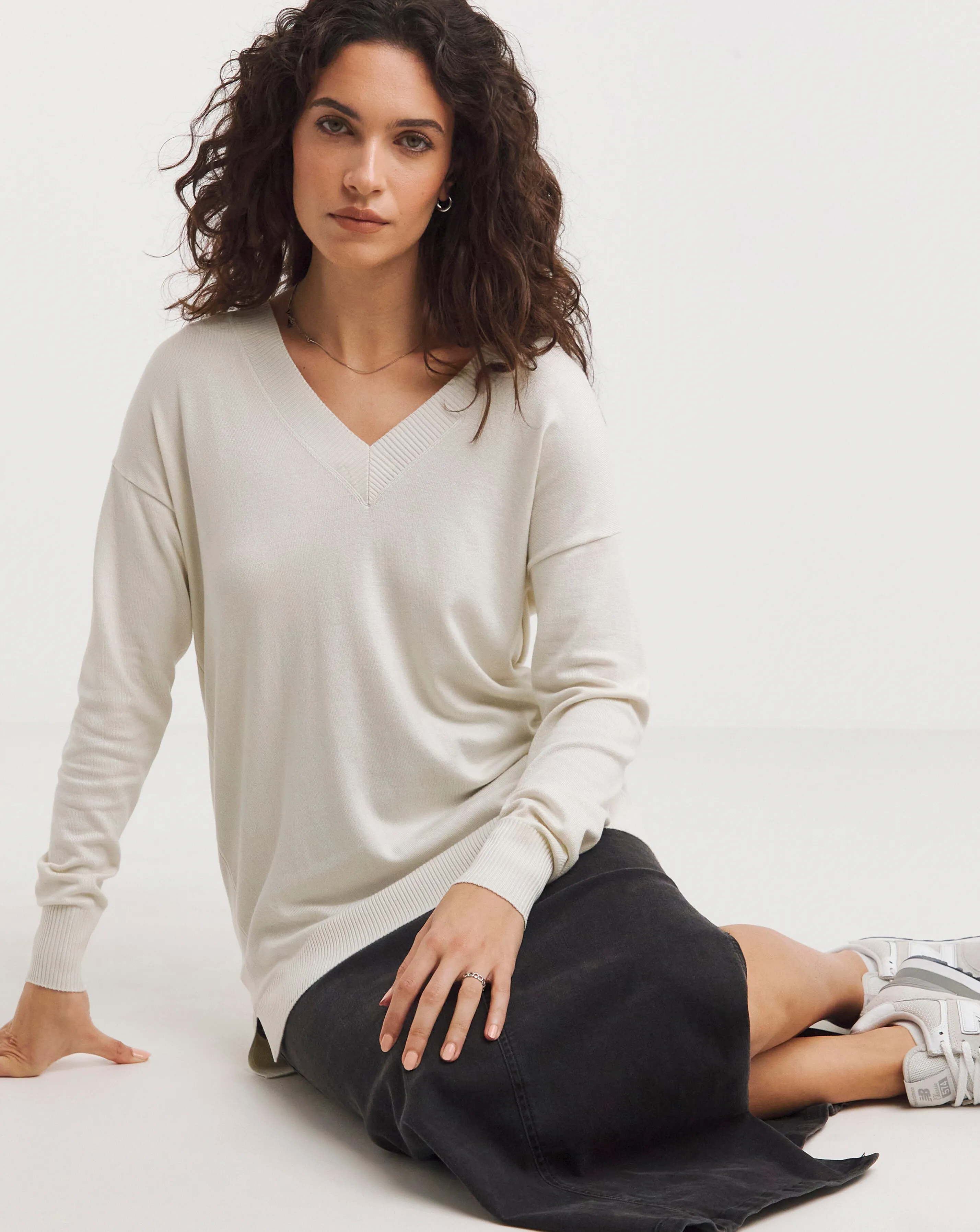 V Neck Slouch Tunic